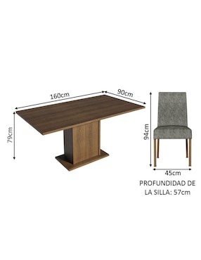 Comedor Renata Madesa para 6 personas