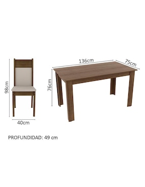Comedor Honduras Madesa para 6 personas