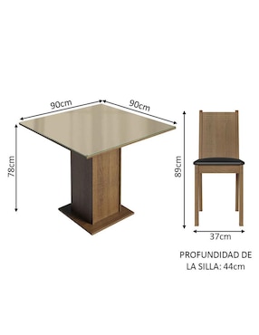 Comedor Perla Madesa para 4 personas