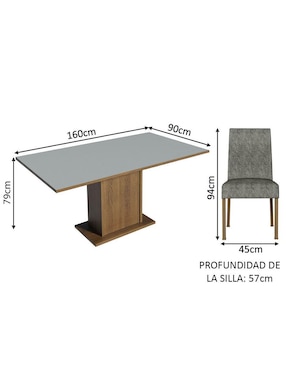 Comedor Keila Madesa para 4 personas
