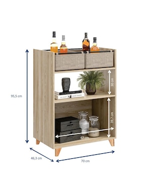 Barra bar armable Drink Hamik de MDF y madera