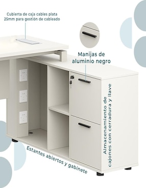 Escritorio armable Zadar 160 Mundo In de melamina