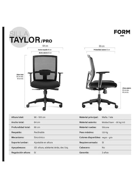 Silla de escritorio Form Design de mesh