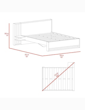 Base para cama armable Vance Excelsior Matrimonial