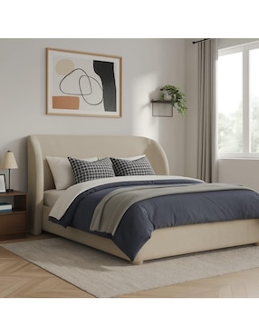 Cama Nicky Atlas del Descanso de mdf queen size
