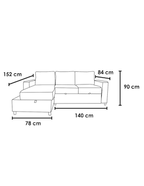 Sala modular izquierda Anete Kessa de velvet