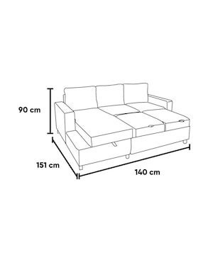 Sala modular izquierda Anete Kessa de velvet