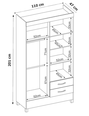Ropero armable madik 42860-140 de MDP