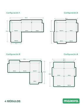Sala modular Everyn Makora de chenille