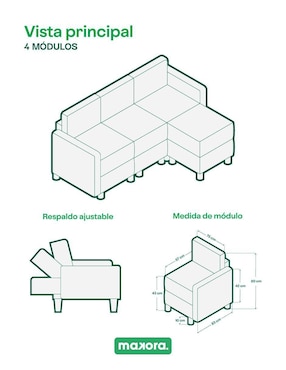 Sala modular Everyn Makora de chenille