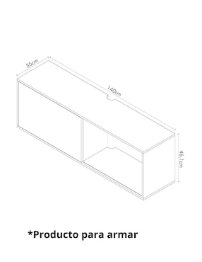 Mueble flotante para TV armable Bernal cantia de MDF
