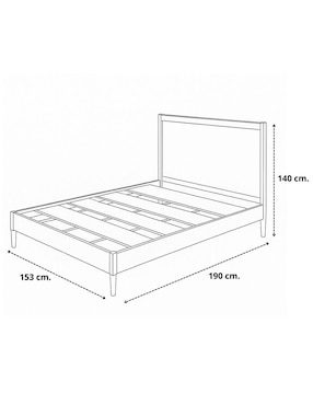Base para cama armable hogare de madera nogal Queen Size