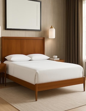 Base para cama armable hogare de madera nogal Queen Size