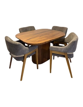 Comedor Ansoal para 4 personas de madera de parota
