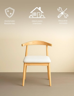 Juego de sillas 2 piezas nordico ilios innova de madera adulto