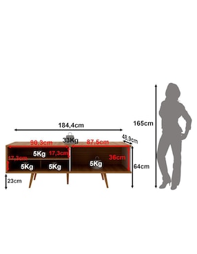 Mueble de tv armable Moderno Darady de MDP