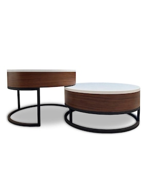 Set mesa de centro Casoria Rosmarino Concept de madera parota