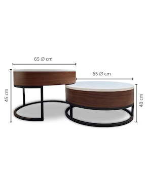 Set mesa de centro Casoria Rosmarino Concept de madera parota