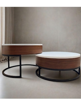 Set mesa de centro Casoria Rosmarino Concept de madera parota