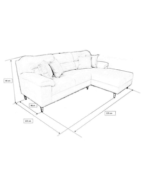 Sala modular derecha Galo Furniture de tela