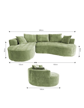 Sala modular Chloe Bossa de tela