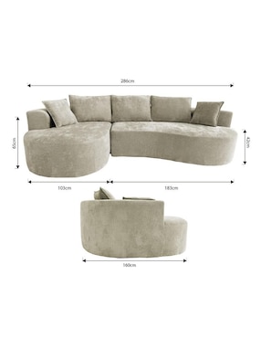 Sala modular Chloe Taupe Bossa de tela