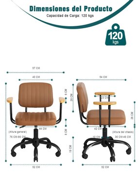 Silla de escritorio no aplica furniturer "de" vinipiel