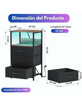 Mesa auxiliar armable Gomyhome de MDF y madera