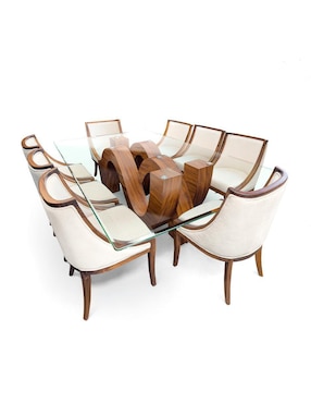 Comedor Always Mögu Muebles para 8 personas de cristal y madera
