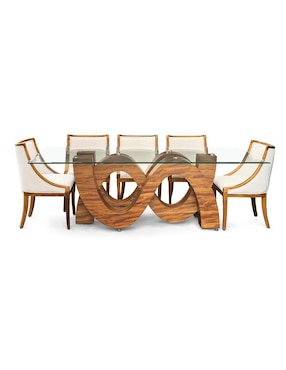 Comedor Always Mögu Muebles para 8 personas de cristal y madera