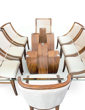 Comedor Always Mögu Muebles para 8 personas de cristal y madera