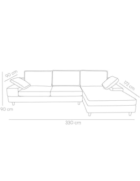 Sala modular derecha Deseo gris oxford Ergo Confort de tela