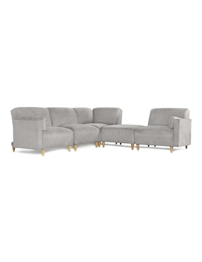 Sala modular zavian de 5 módulos memory foam reclinable a 3 posiciones Makora de chenille