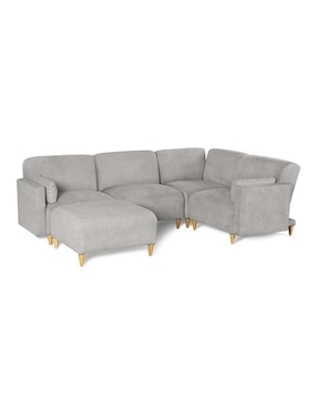 Sala modular zavian de 5 módulos memory foam reclinable a 3 posiciones Makora de chenille