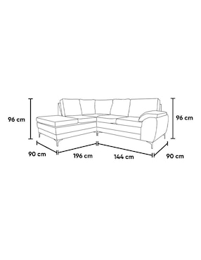 Sala modular izquierda Emy Kessa de velvet