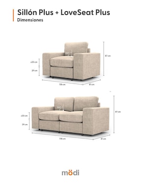 Sala 2 piezas Adapti plus modi sofa