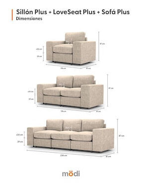 Sala 3 piezas Adapti plus modi sofa