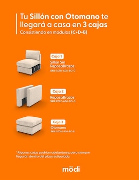 Juego de asiento con taburete Adapti Modi Sofa