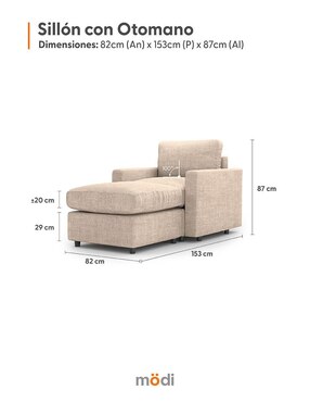 Juego de asiento con taburete Adapti Modi Sofa