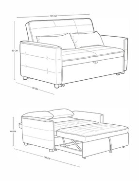 Sofá cama armable Astor Easy Living