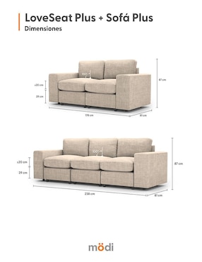 Sala 2 piezas Adapti Plus modi sofa