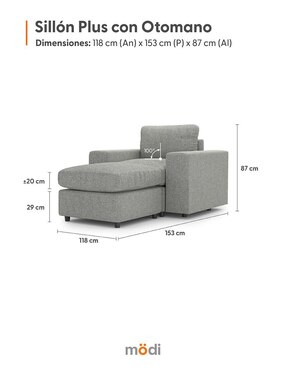 Juego de asiento con taburete Adapti plus modi sofa