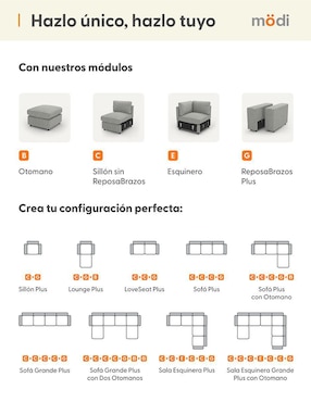 Juego de asiento con taburete Adapti plus modi sofa