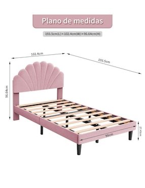 Base para cama armable Fabato de acero individual