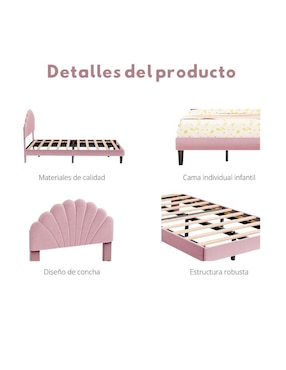 Base para cama armable Fabato de acero individual