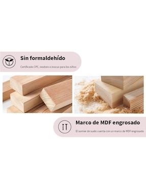 Base para cama armable Fabato de acero individual