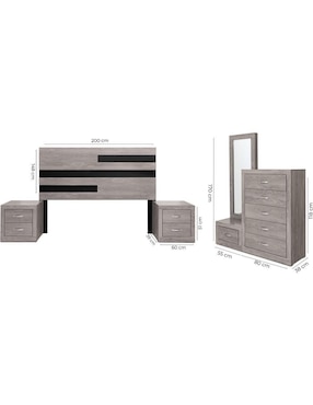 Set recámara Sochic Wendy de MDF