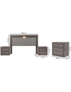 Set recámara Kessa Aurora de MDF