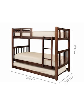 Litera Alabama Sochic de madera individual