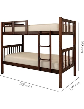 Litera Alabama Sochic de madera individual